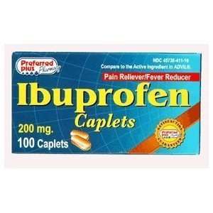  Ibuprofen Caplets 200 Mg, Size 100 Health & Personal 
