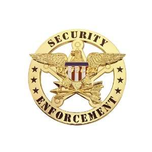 Gold Round Full Size Metal Security Enforcement Guard Officer Eagle 