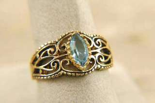 Art Deco Style 14kt Hge 1ct Aquamarine Ring,sz 9  