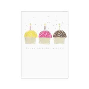  Cupcake Trio   Ink verse only   Card with happy birthday 