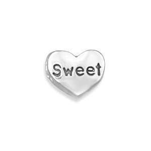    Sterling Silver Oxidized Heart Shaped Bead with Sweet Jewelry