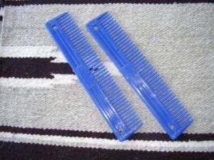 Set of Two Mane and Tail comb Horse tack Blue  