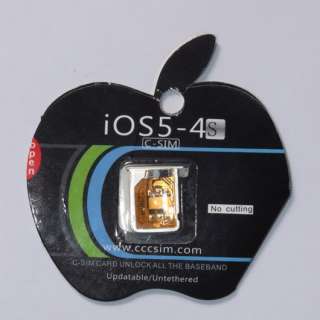   Turbo SIM Card C Sim Unlock SIM for iPhone 4S 4GS iOS5.0/5.0.1  