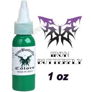  Iron Butterfly Tattoo Ink 1 OZ MEDIUM GREEN NEW dark 