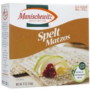 Manischewitz Spelt Matzo 12 oz. (Pack of 24)  Grocery 