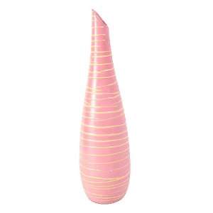  EXP Handmade Terracotta Raspberry Pink Vase with Beige 