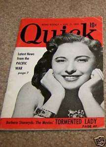 21/1950 QUICK magazine BARBARA STANWYCK  
