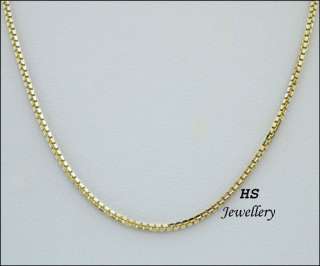 HS Italian 18k Yellow & White Gold Adjustable Box Chain, 1.15mm wide 