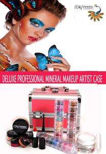 ITAY BEAUTY STUDENT ARTIST MINERAL PRO MAKEUP PINK CASE TAN SKIN 