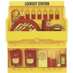 Master Lock Deluxe Valve and Electric Lockout Station, Includes 6 