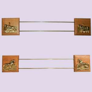  Intrepid International Wooden & Brass Ribbon Rack Sports 