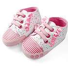Pink Floarl Soft Sole Girl Baby Infant Toddler sneakers Shoes 6 9 M 19 