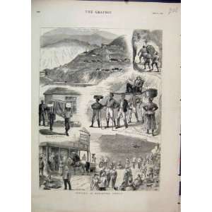   1878 Sketches Newcastle Jamaica Market Hospital Print