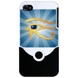  iPhone 4 or 4S Slider Case White Gold Eye of Horus 