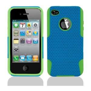  APPLE IPHONE 4 SPORTY HYBRID 2 TONE CASE BLUE/GREEN Cell 