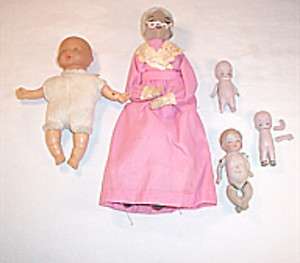Group of 5 Small Vintage Dolls Bisque Germany Made in Japan  