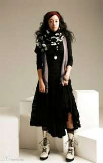 Quality Trendy Cotton Lace Japan White/Black Skirt  