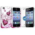 Plastic Rhombus Club Heart Guard Cover iPhone 4 4G  