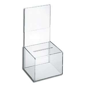  5 inch X 4 inch X 5 inch Ballot Box Suggestion Box with Ad 