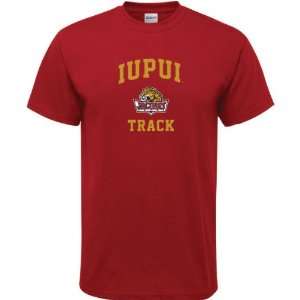  IUPUI Jaguars Cardinal Red Track Arch T Shirt Sports 