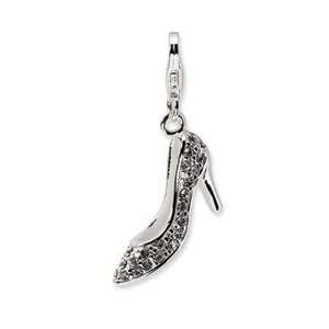   Swarovski Crystal/Enamel High Heel w/Lobster Clasp Charm Jewelry