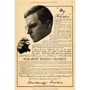  1910 Ad Makaroff Russian Cigarets Gentleman Smoker 