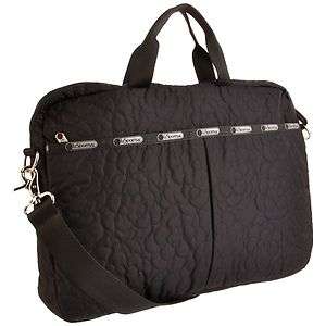 LESPORTSAC LIGHTWEIGHT 15 LAPTOP BAG CASE TOTE ~ BLACK QUILTED~ NWT $ 