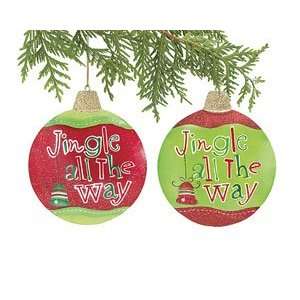  Set of 2 Jingle Jangle All the Way Ornaments Christmas 