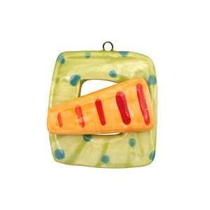  Jangles Ceramic Lime Dots Toggle Clasp 38 40x45 46mm, 38mm 