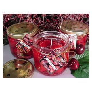  Black Cherry Scented Gel Wax Candle in Preserve Jar 10 Oz 