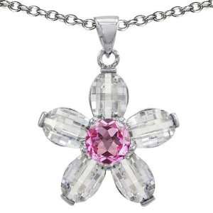  CandyGem 925 Sterling Silver Created Round Pink Sapphire 