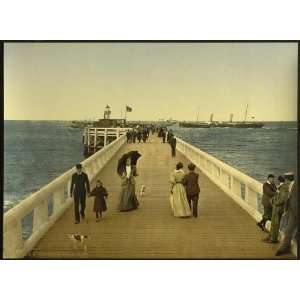  Photochrom Reprint of Pier, Ostend, Belgium
