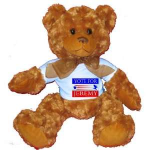  VOTE FOR JEREMY Plush Teddy Bear with BLUE T Shirt Toys 