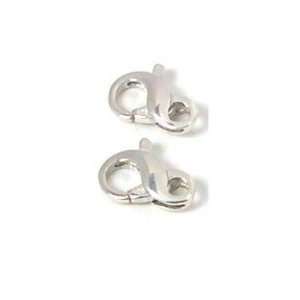  2 Infinity Lobster Clasps Sterling Silver Jewelry