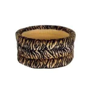   Round Tiger Print Kitty Nest Cat Bed Pet Lounger Pillow