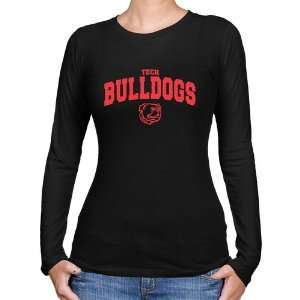 NCAA Louisiana Tech Bulldogs Ladies Black Logo Arch Long Sleeve Slim 