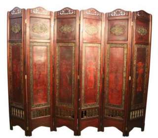 Elegant Vintage Oriental Style 6 Panels Room Divider  