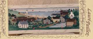 Cape Cod Primitive Scene by Laure Paillex Decorative Tole Painting 