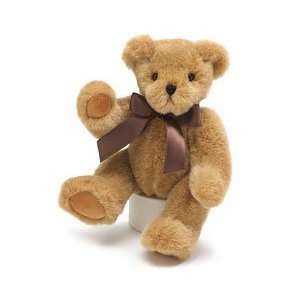  Cute Beige Jointed Bear with Brown Satin Ribbon 8H [Toy 