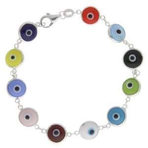  Bling Jewelry 10mm Multi Color Sterling Silver Evil Eye 