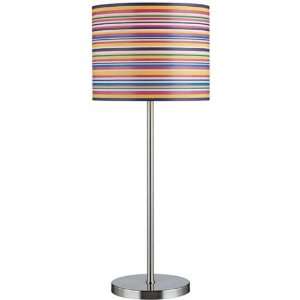 Marrs Collection Polished Steel Base Color Stripes Plastic Shade Table 