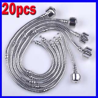 Wholesale jewelry lot Plain Snake Chain Fit European Beads Silver 