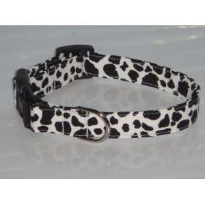  White Black Cow Print Dog Collar Large 1 