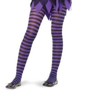  Black/Purple Striped Tights Child