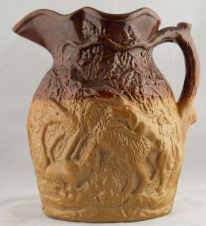 1820 1854 Doulton & Watts Lambeth Pottery Pitcher Hunting Dogs