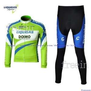  2010 liquigas long sleeve cycling jerseys and pants set 