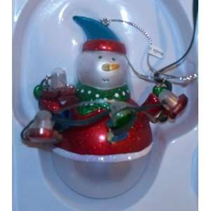  Dept 56 Snowman Flashing Light Christmas Ornament NIB 