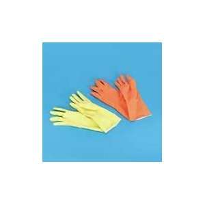  Yellow Reusable Flock Lined Latex Gloves   18 to 20 Mils 