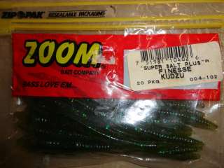 Zoom Finesse Worm, Kudzu, 20 Count (New/Old Stock)  