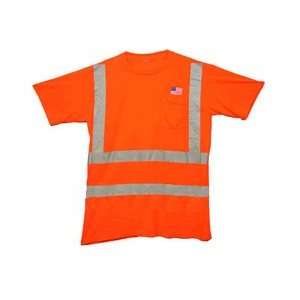 Class Three Level 2 Orange Safety Mesh Shirt with Silver Stripes   X 